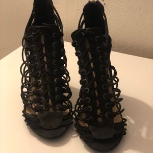 Charelotte russe lace up block heels